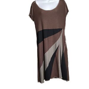 Brown Dress Asymmetrical pattern L/XL